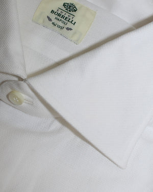 Luigi Borrelli Shirt White Spread Collar 