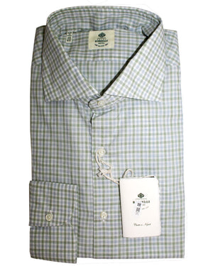 Luigi Borrelli Dress Shirt White Green Blue
