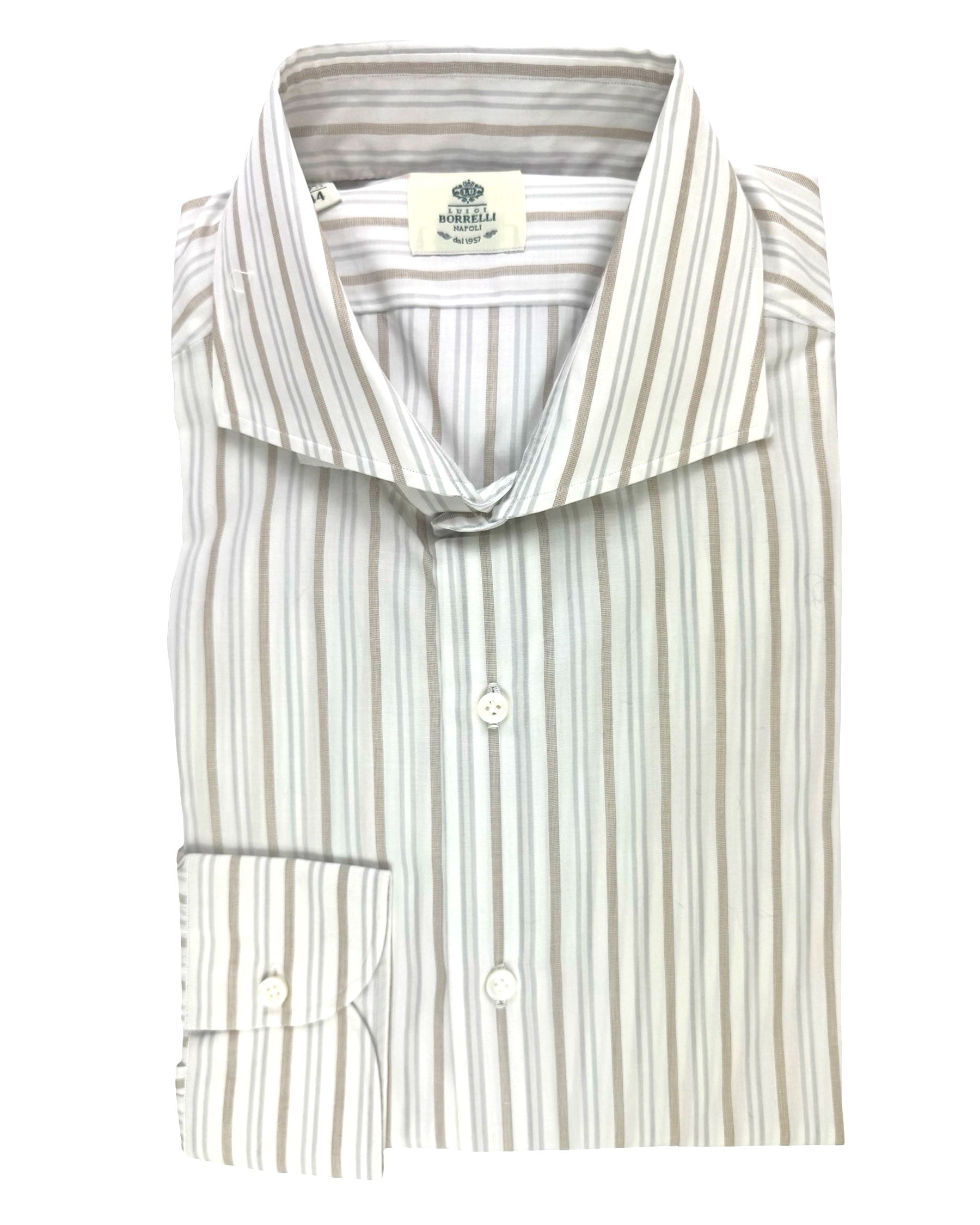 luigi borrelli dress shirts OXFORD" PIED DE POULE SHIRT - MEDIUM BLUE - LUIGI BORRELLI - NAPOLI - Luigi Borrelli