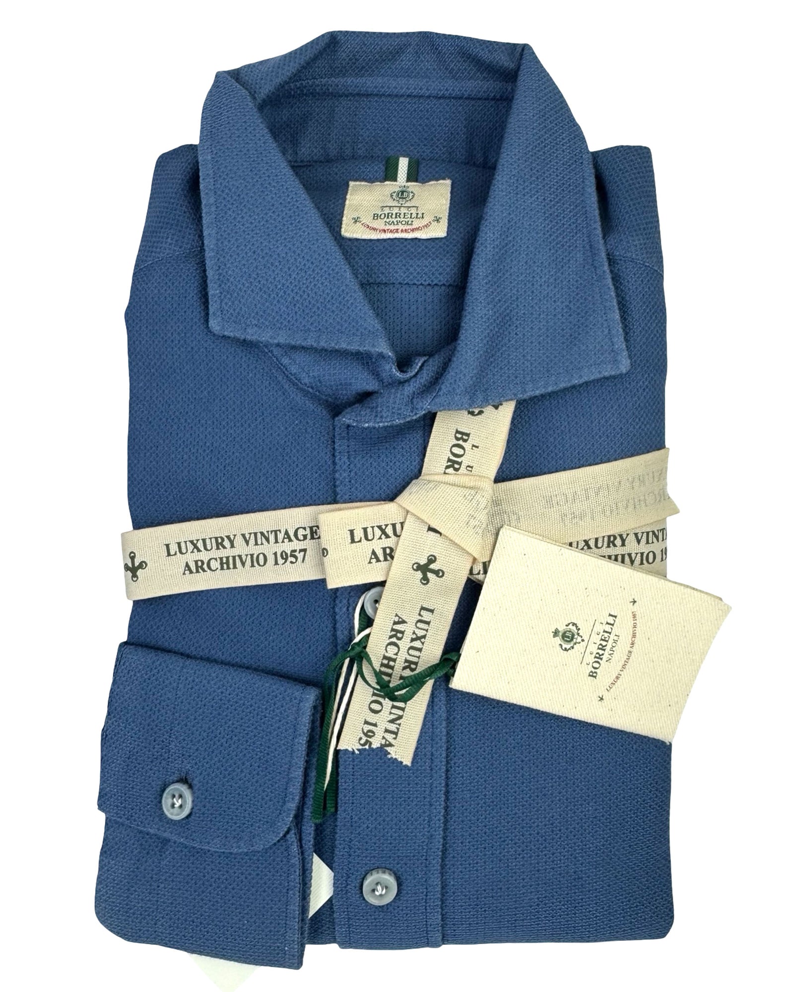 Luigi Borrelli Sport Shirt Navy 39 - 15 1/2
