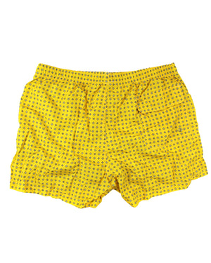 Luigi Borrelli Swim Shorts Yellow Pattern XXL - Men Swimwear Made In Italy