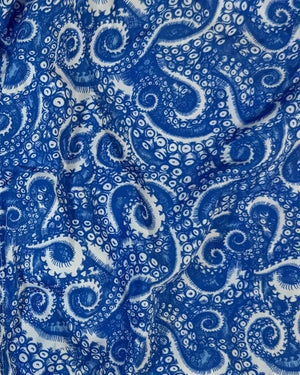 Luigi Borrelli Swim Shorts Royal Blue White Octopus L