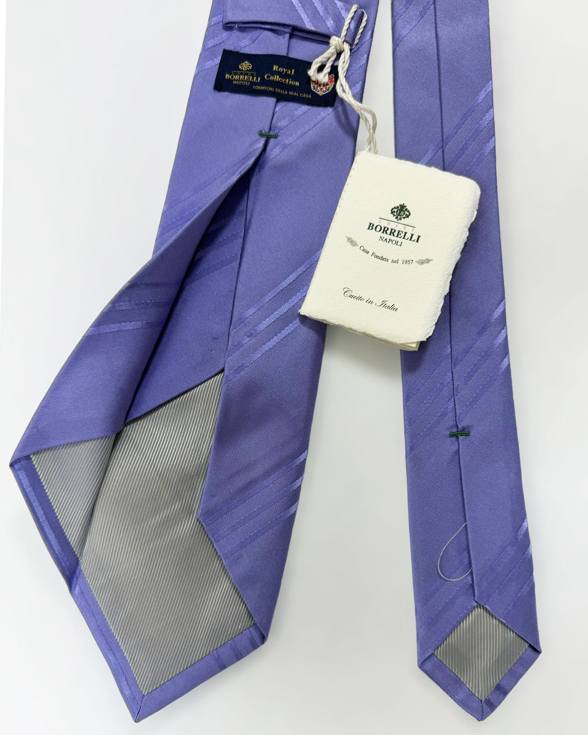 Luigi Borrelli Sevenfold Tie Lilac ROYAL COLLECTION