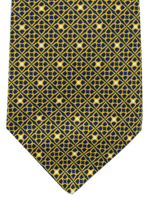 Luigi Borrelli Tie Black Gold Geometric Design