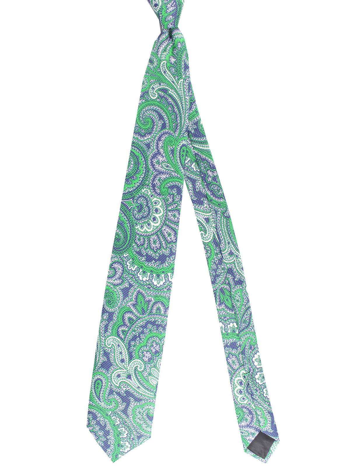 Luigi Borrelli Tie Green Navy Paisley Design
