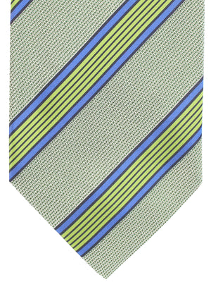 Luigi Borrelli Tie Green Blue Stripes