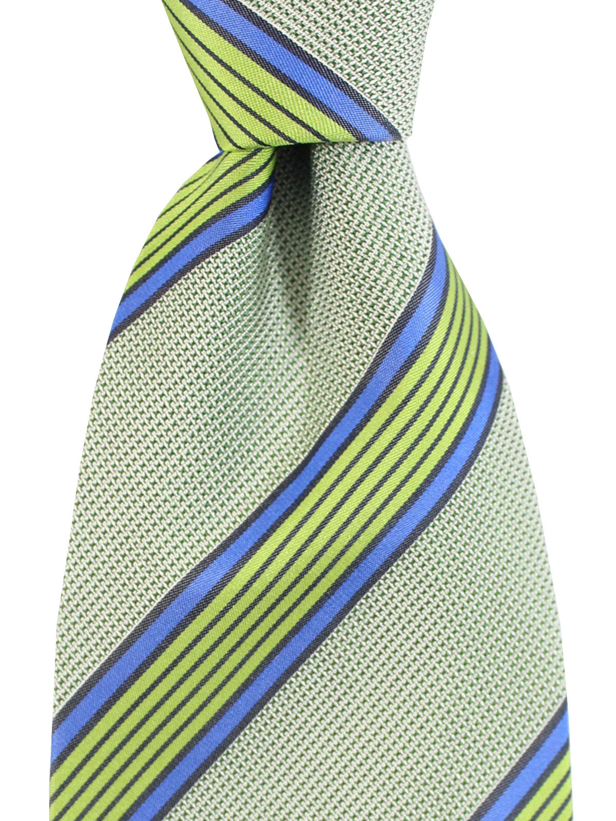 Luigi Borrelli Tie Green Blue Stripes