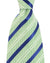 Luigi Borrelli Silk Tie Green Silver Navy Stripes