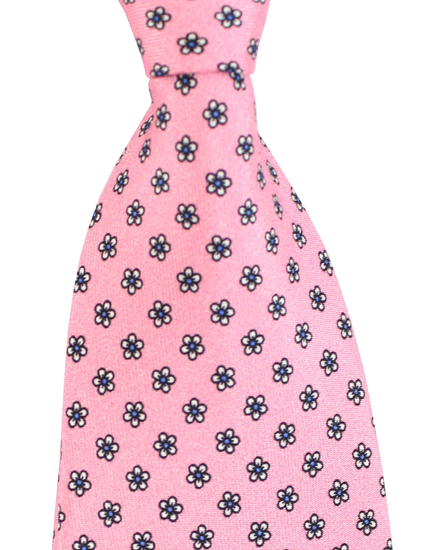 Luigi Borrelli Silk Tie Pink Mini Flowers