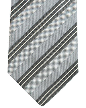 Luigi Borrelli Unlined Tie Gray Stripes Design