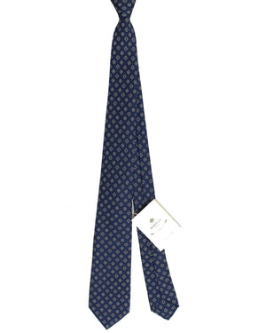 Luigi Borrelli Silk Tie Navy Design - Narrow Necktie