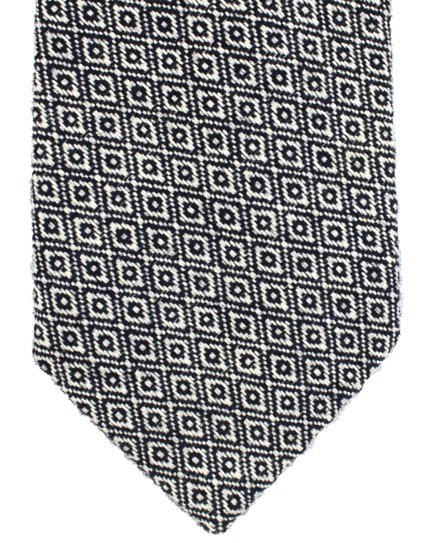 Luigi Borrelli Tie Black White Gray Geometric Design