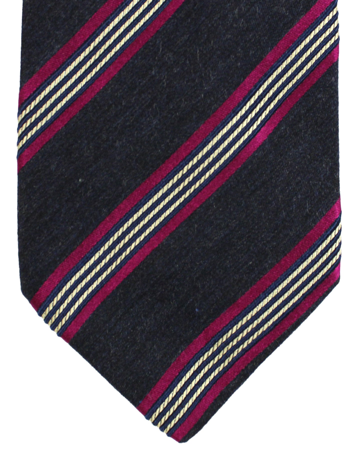 Luigi Borrelli Tie Navy Magenta Stripes