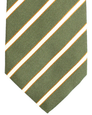Luigi Borrelli Tie Forest Green Stripes