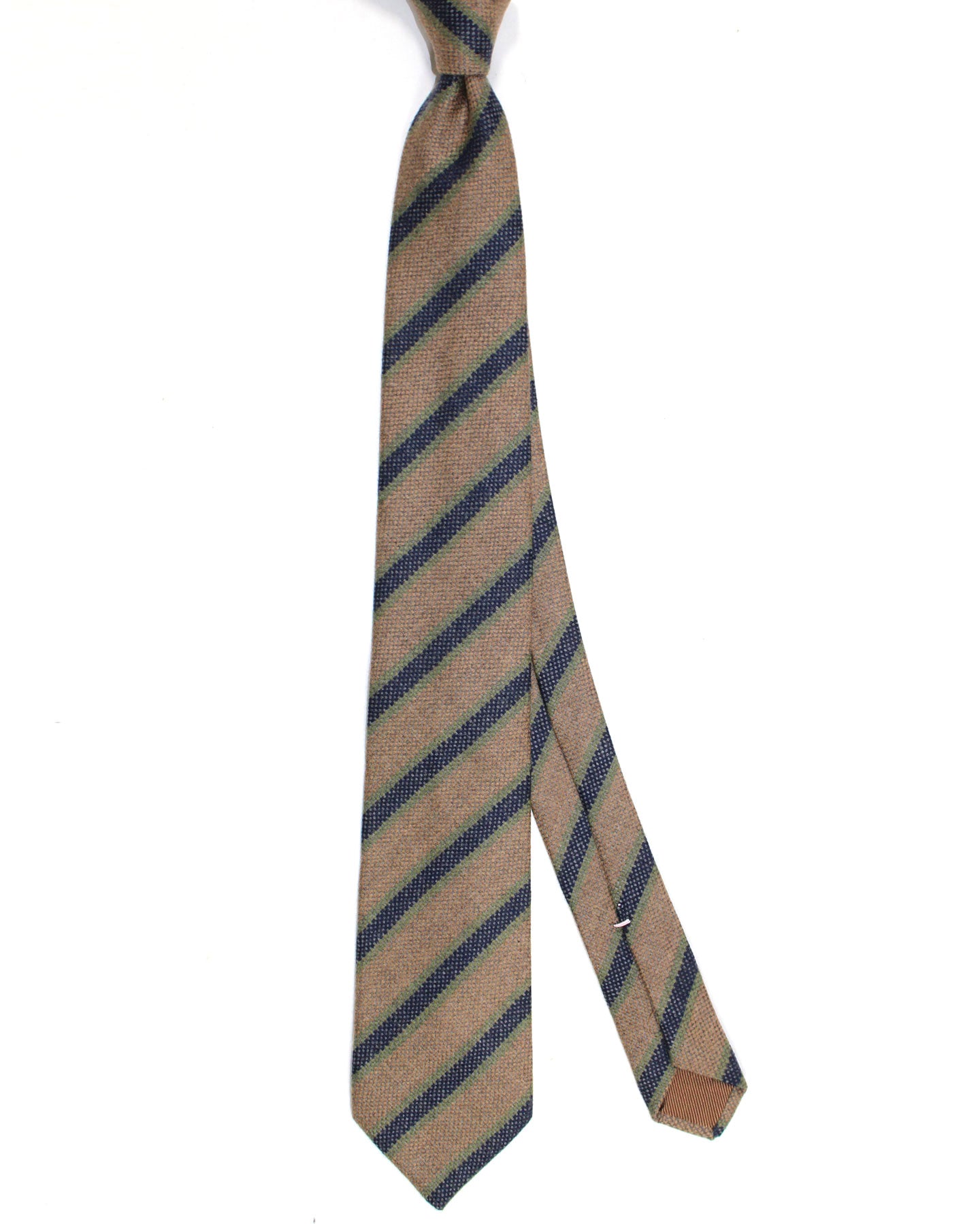 Luigi Borrelli Tie Brown Gray Navy Green Stripes