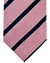 Luigi Borrelli Silk Tie Pink Navy Silver Stripes