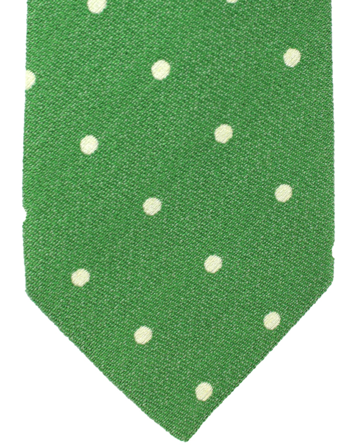 Luigi Borrelli Silk Tie Green Dots