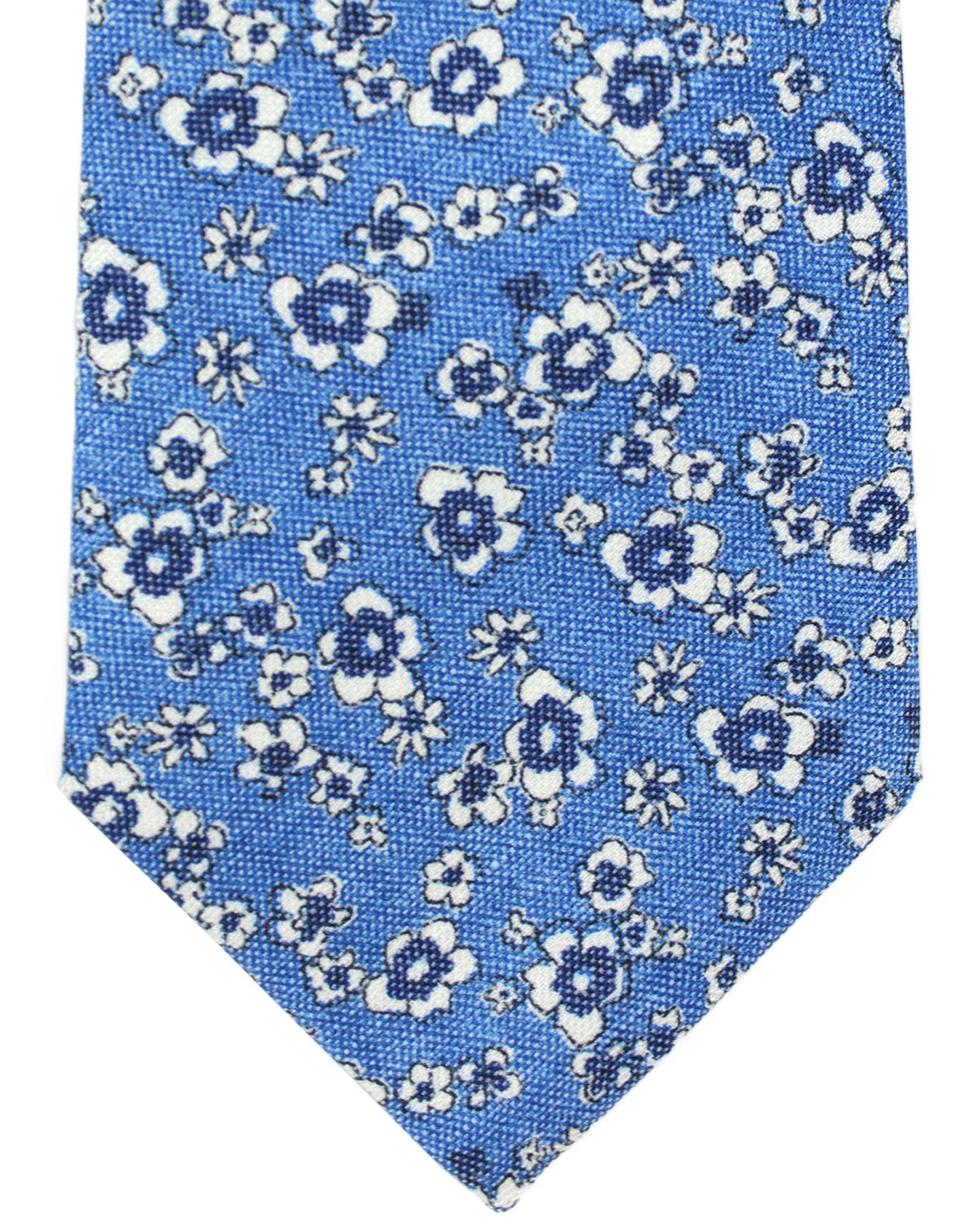 Luigi Borrelli Silk Tie Blue Floral