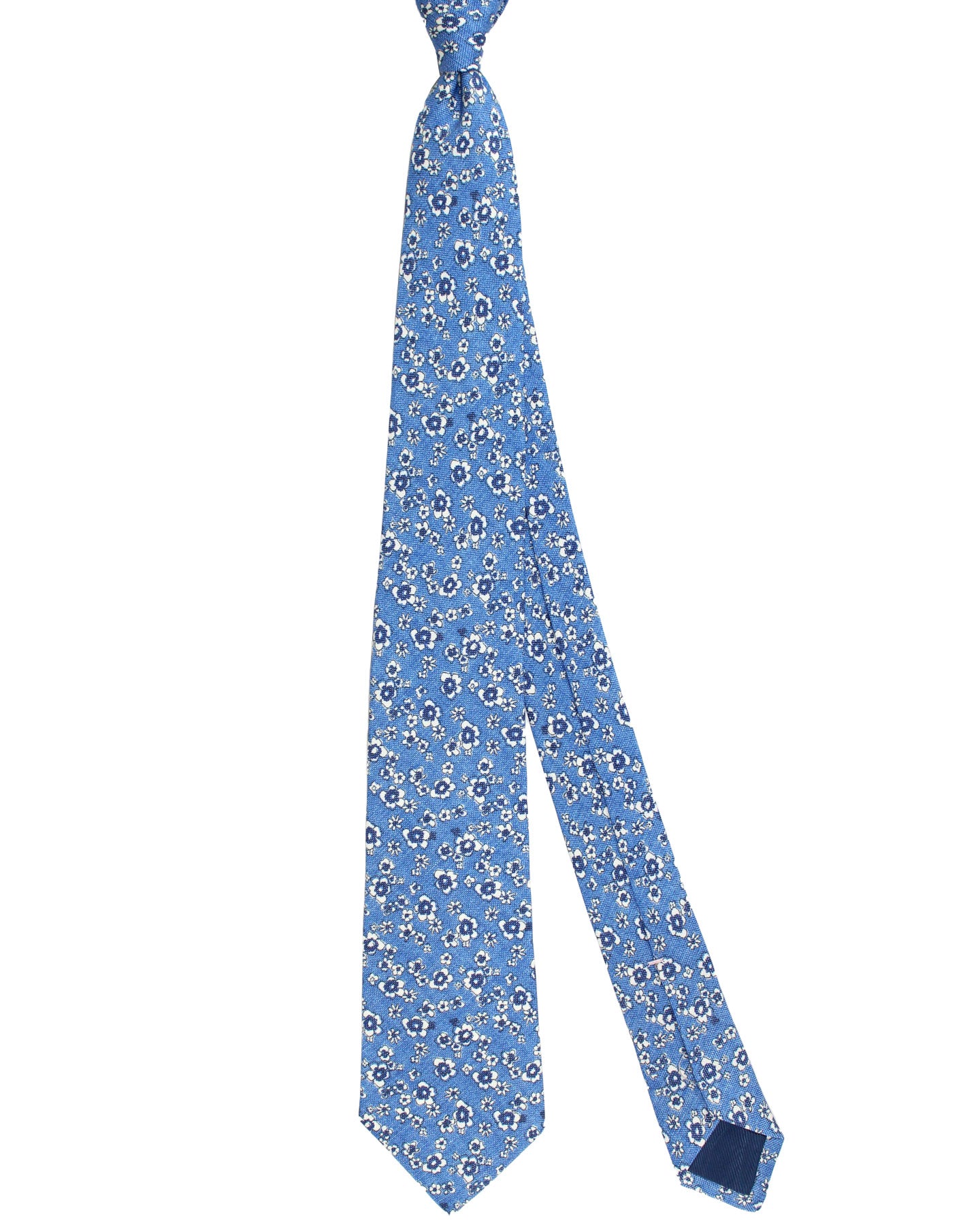 Luigi Borrelli Silk Tie Blue Floral