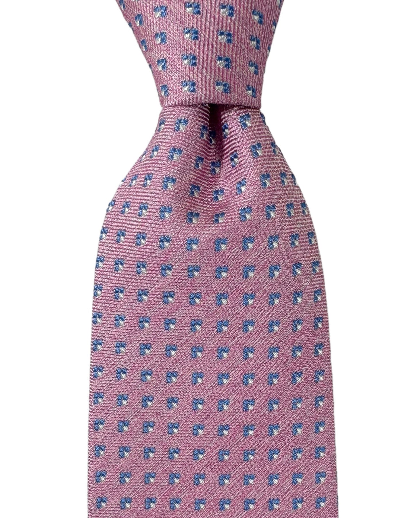 Luigi Borrelli Silk Tie Pink Mini Geometric