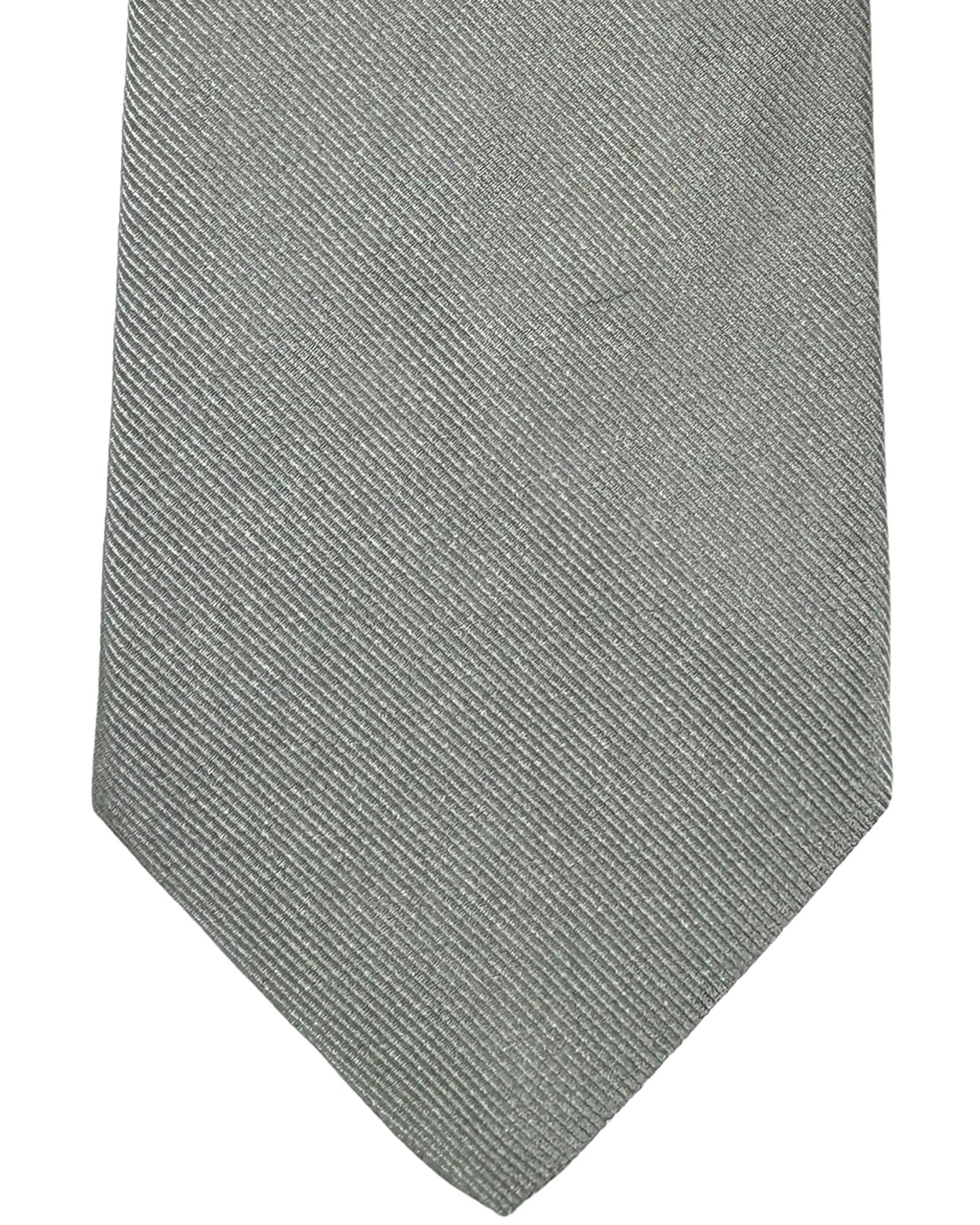 Luigi Borrelli Silk Tie Gray Grosgrain