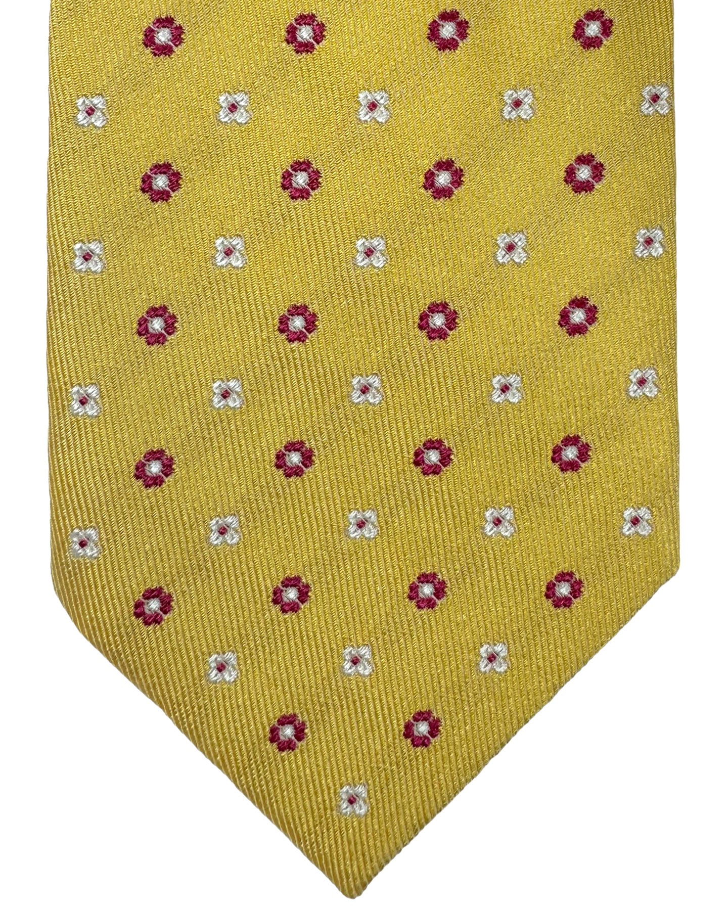 Luigi Borrelli Silk Tie Yellow Mini Floral