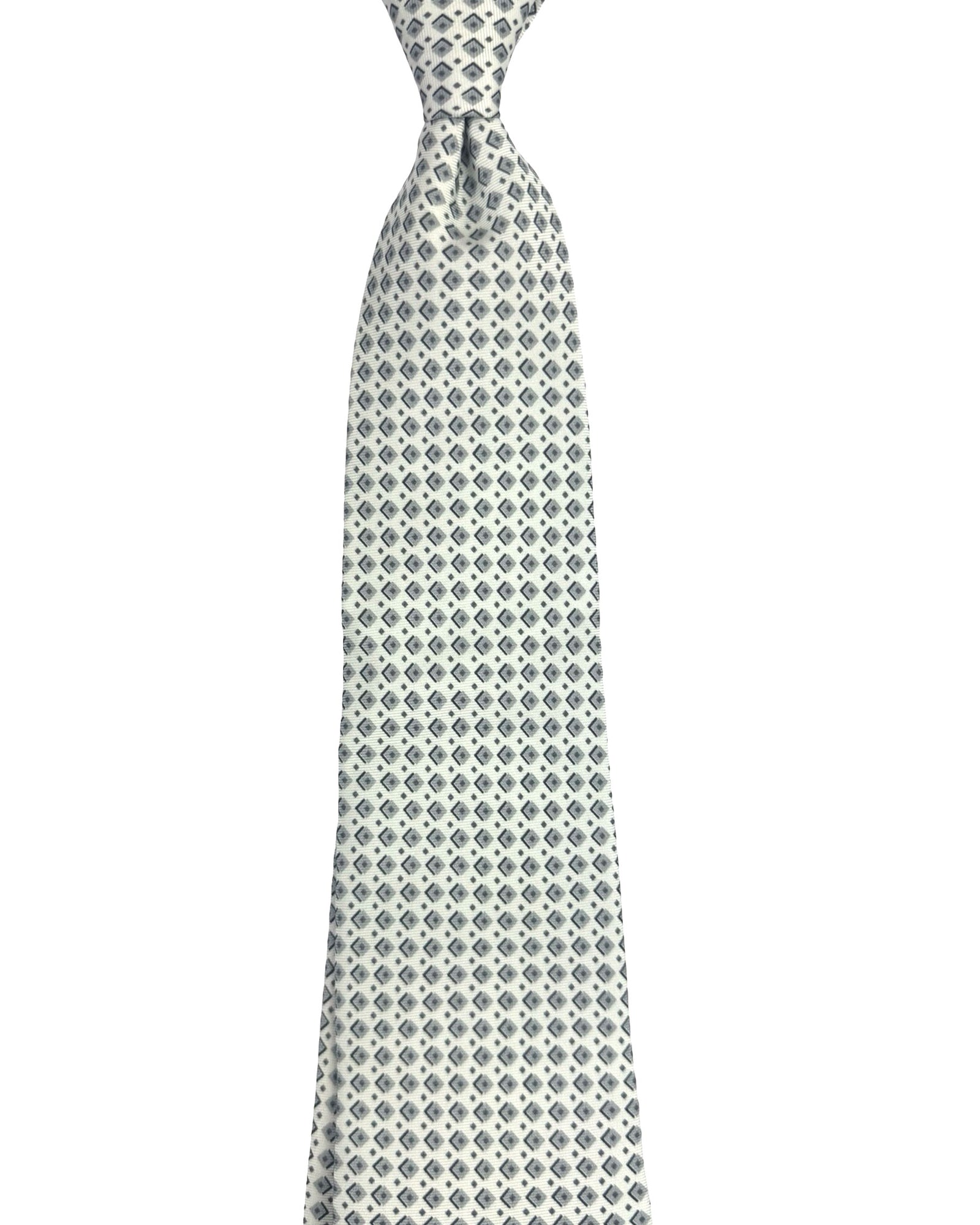 Luigi Borrelli Tie Gray White Geometric