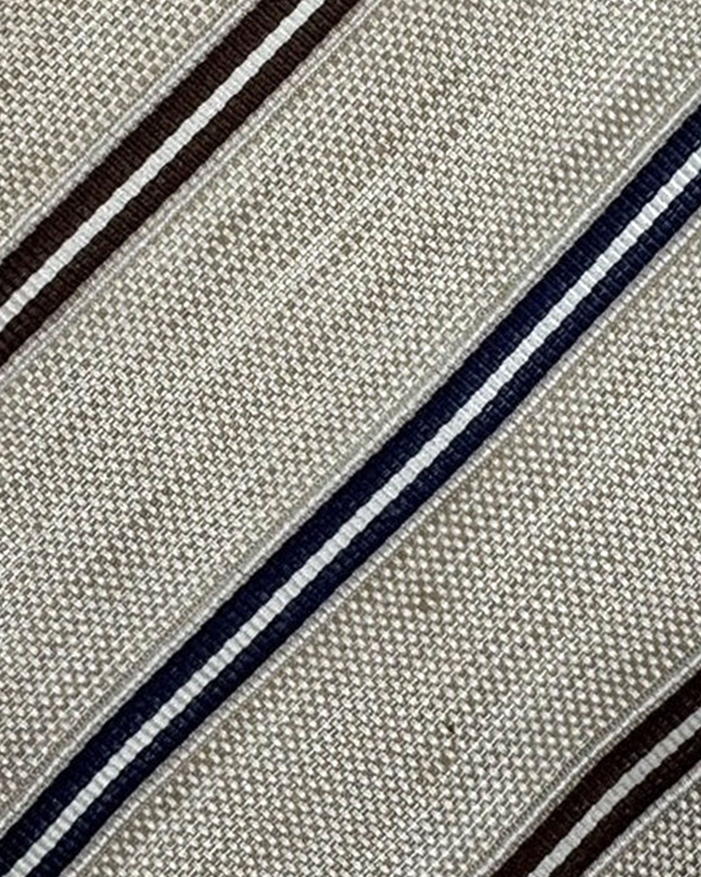 Luigi Borrelli Silk Tie Beige Stripes