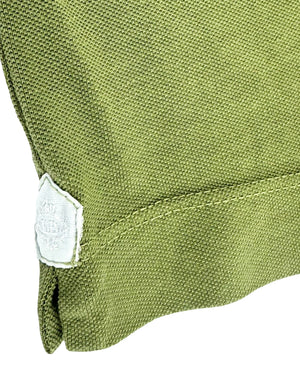 Luigi Borrelli Polo Shirt Olive Green Jersey Piquet EU 48 - US 38