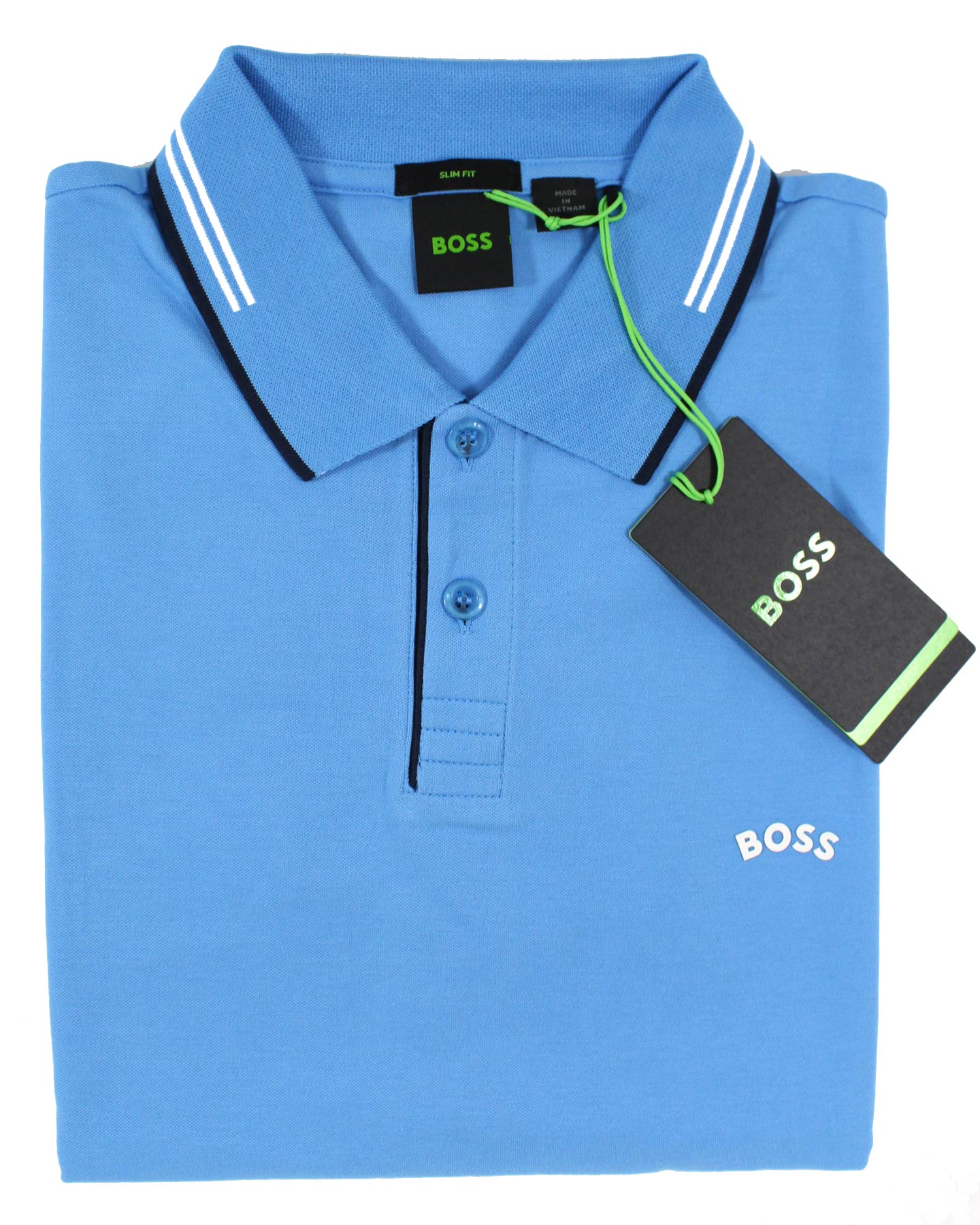 Hugo Boss Polo Shirt Slim Fit Blue Stretch Cotton