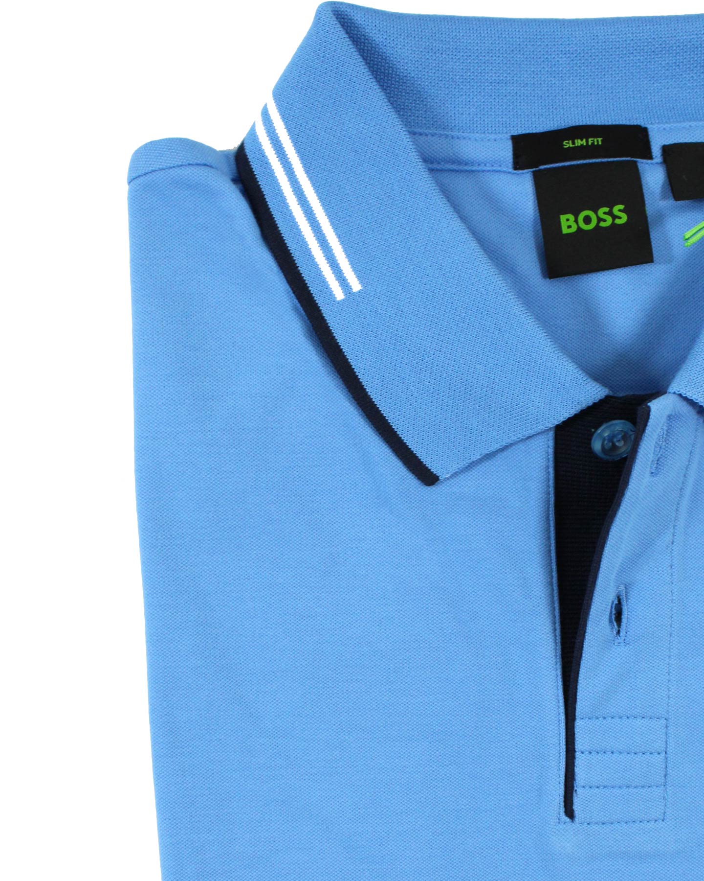 Hugo Boss Polo Shirt Slim Fit Blue Stretch Cotton