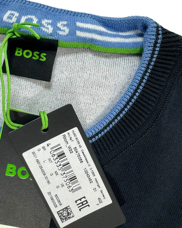 Hugo Boss Crewneck Sweater Navy Blue L - Tie Deals