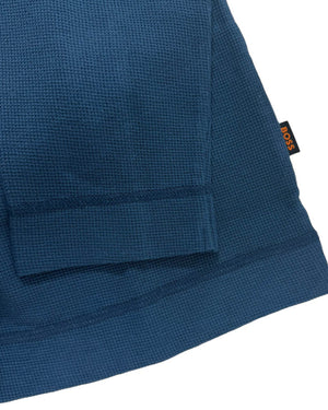 Hugo Boss Casual Sweater Dark Blue Waffle Slim Fit L