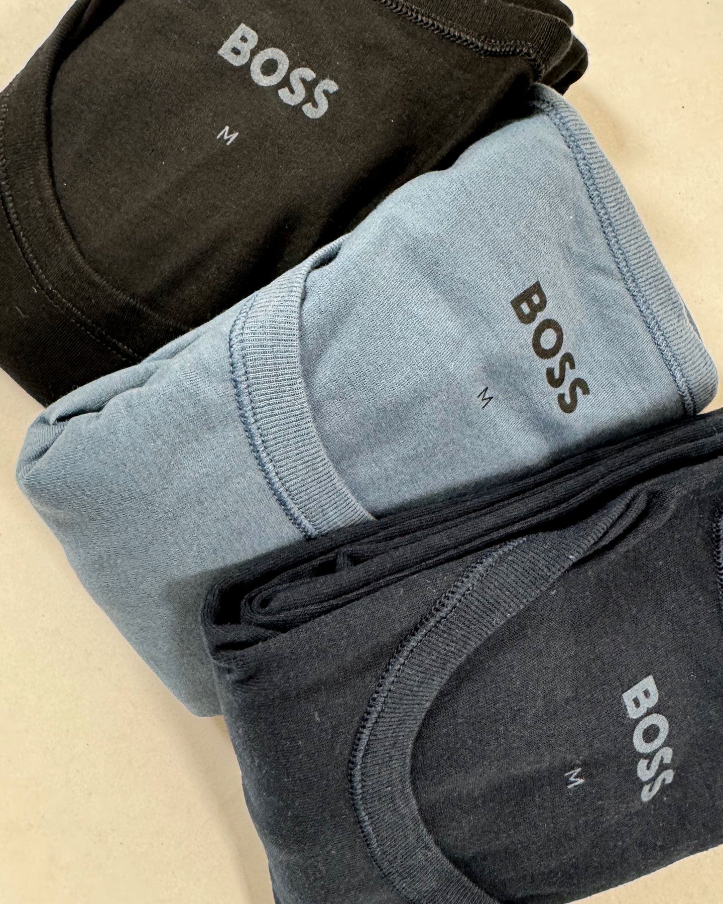 Hugo Boss Men T Shirts 3 Pack Crew Neck Regular Fit M Tie Deals