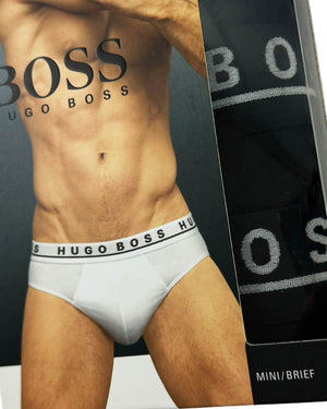 Hugo Boss Men Underwear Black 3 Pack Stretch Cotton Mini Brief S
