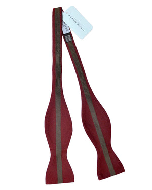 Gene Meyer Bow Tie Burgundy Taupe-Brown Stripe SALE