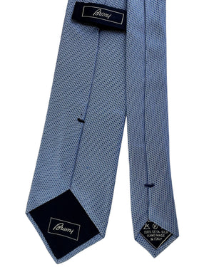 Brioni Silk Tie Royal Blue Micro Houndstooth