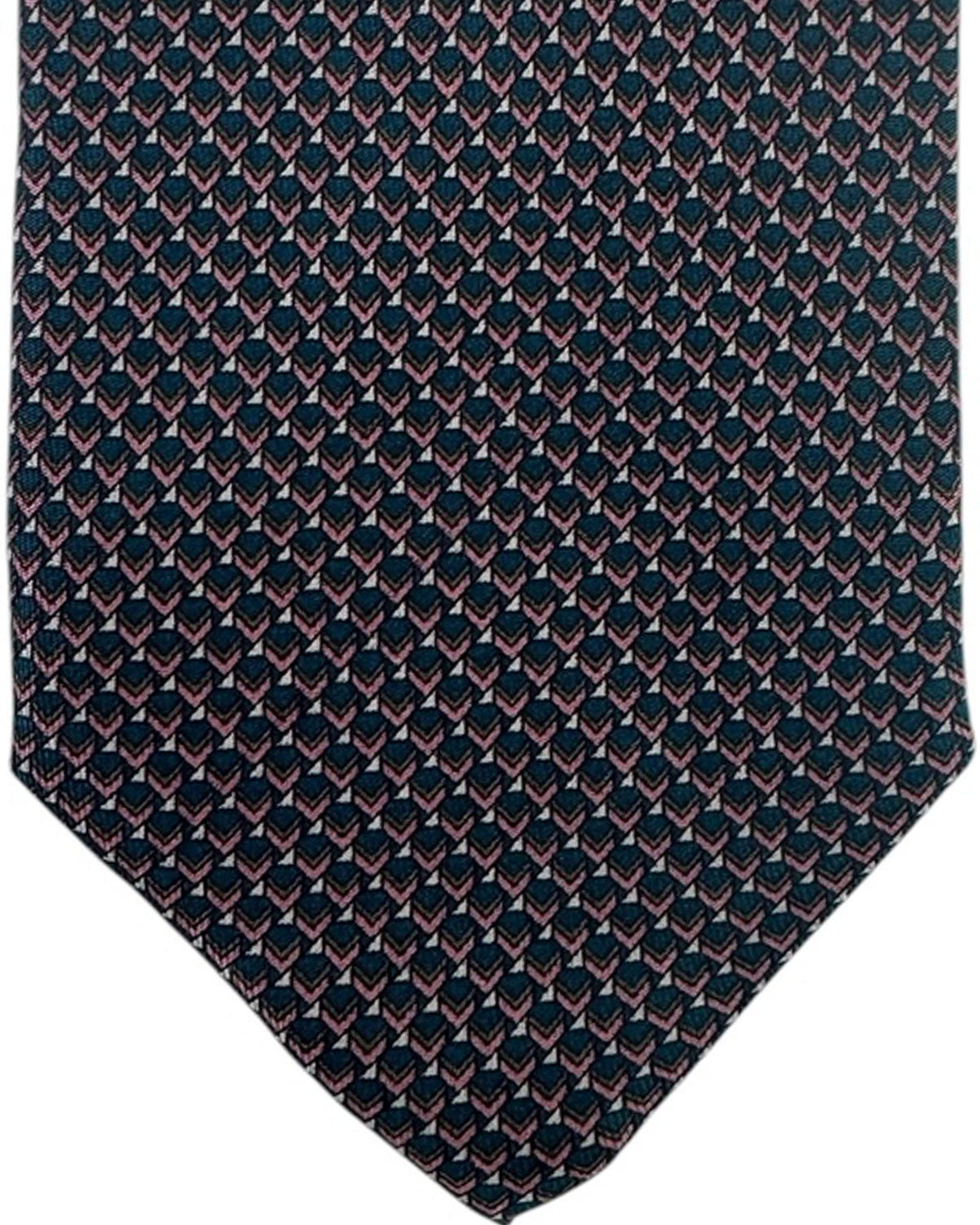 Brioni Silk Tie Black Silver Dust Pink