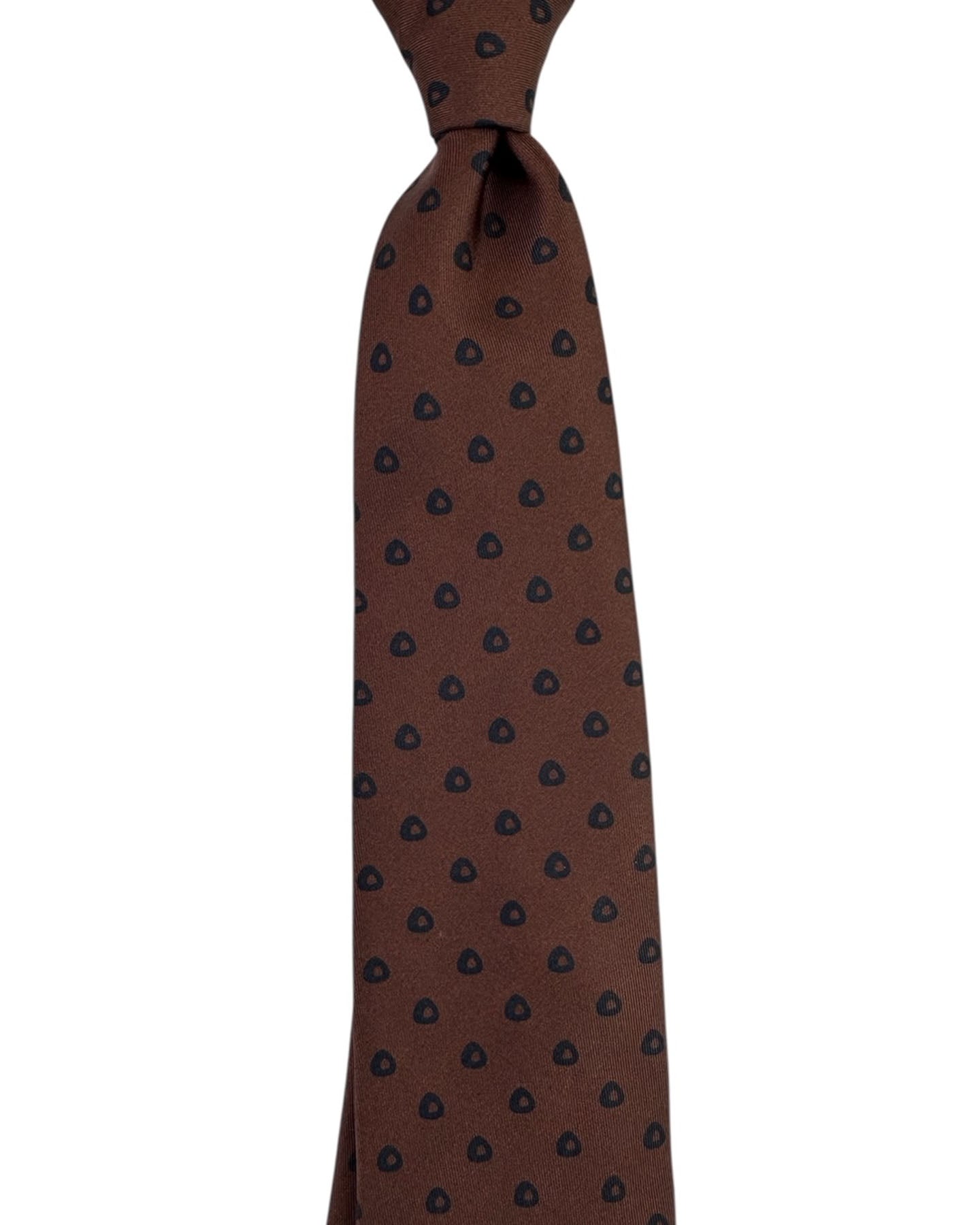 Brioni Silk Tie Brown Geometric