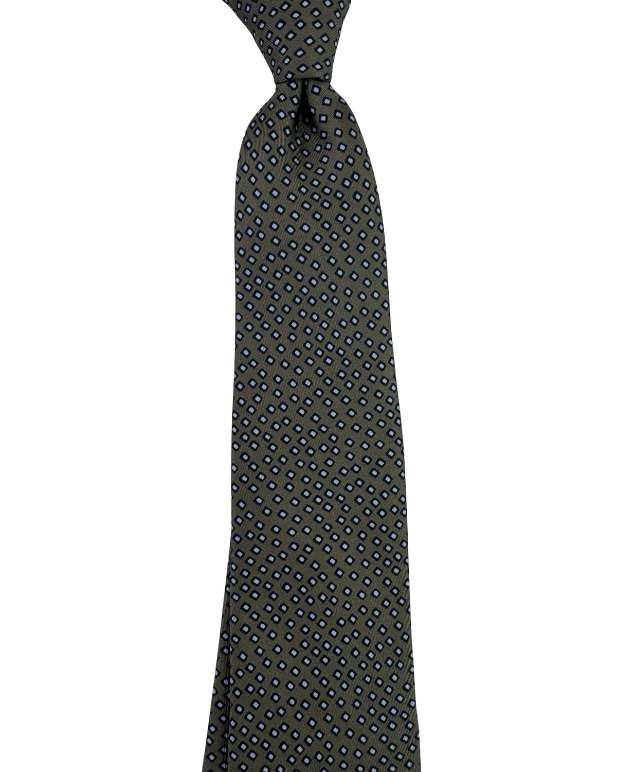 Brioni Silk Tie Taupe Geometric
