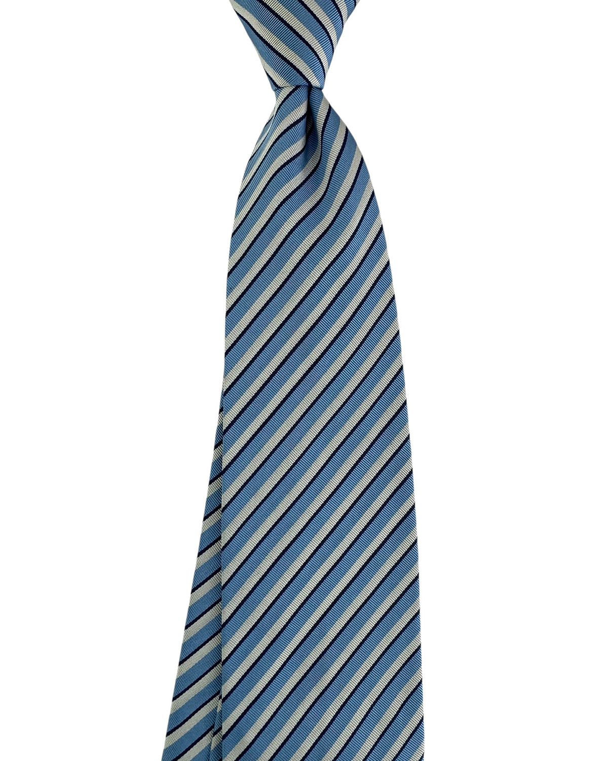Brioni Tie Gray Blue Navy Stripes