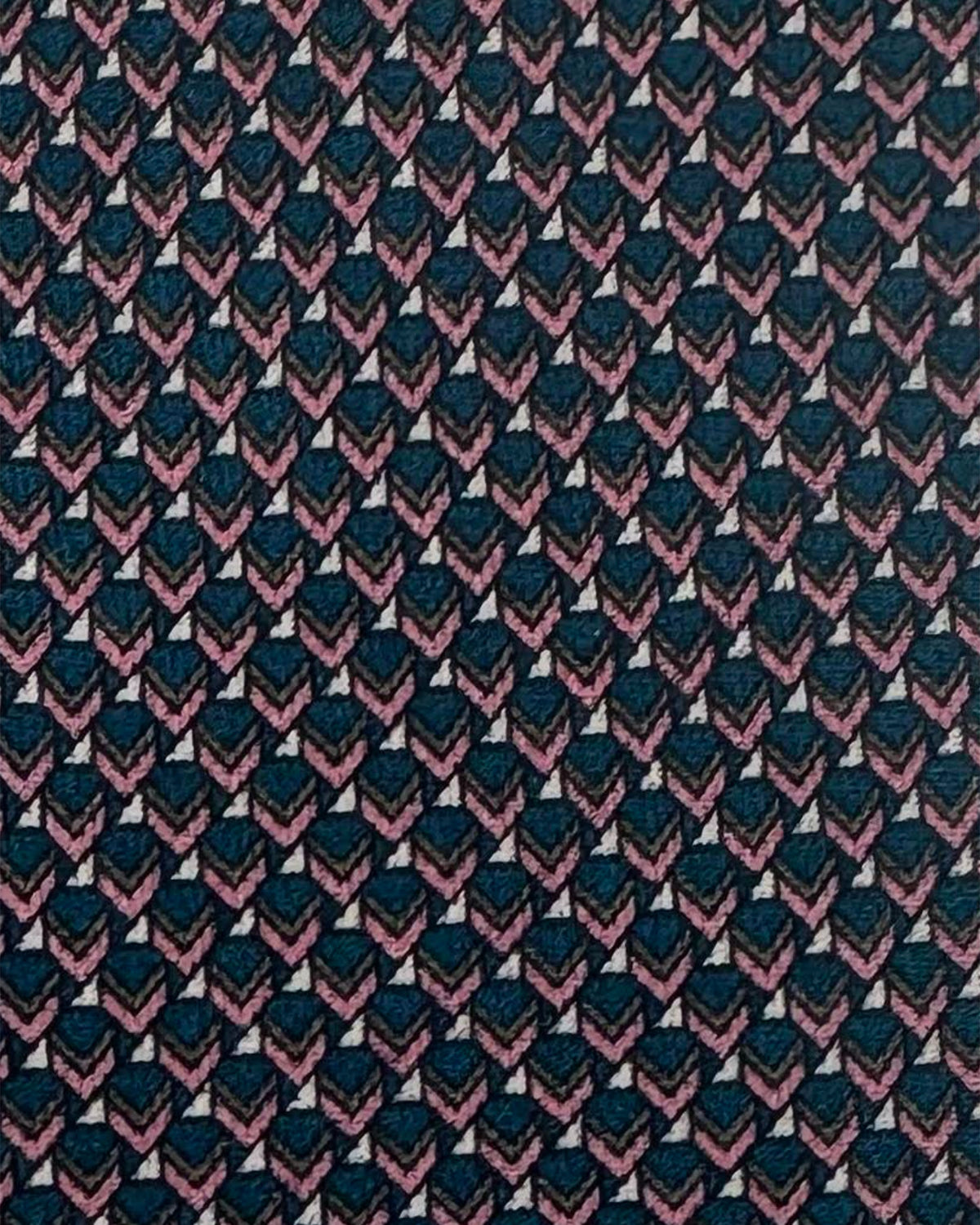Brioni Silk Tie Midnight Blue Dust Pink Brown Silver