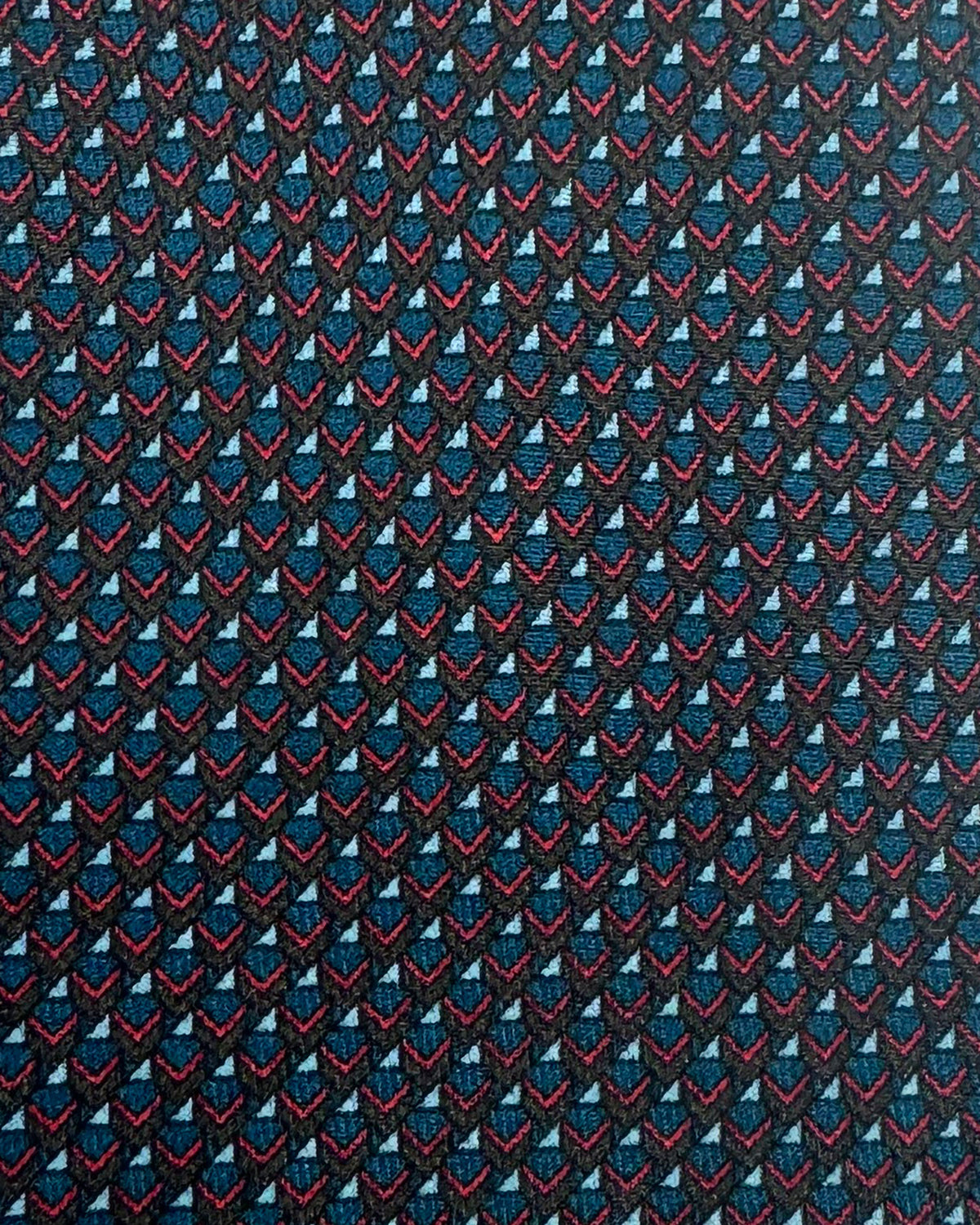 Brioni Silk Tie Black Teal Red Micro Geometric
