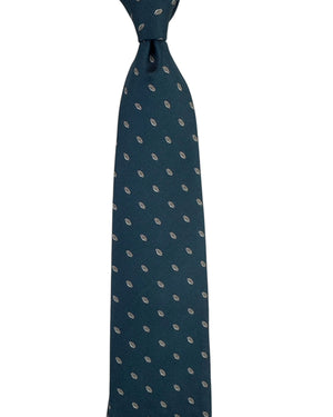 Brioni Silk Tie Midnight Blue Taupe Silver Geometric diamonds