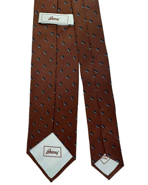 Brioni Tie Brown Mini Diamonds