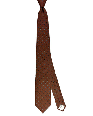 Brioni Tie Brown Mini Diamonds