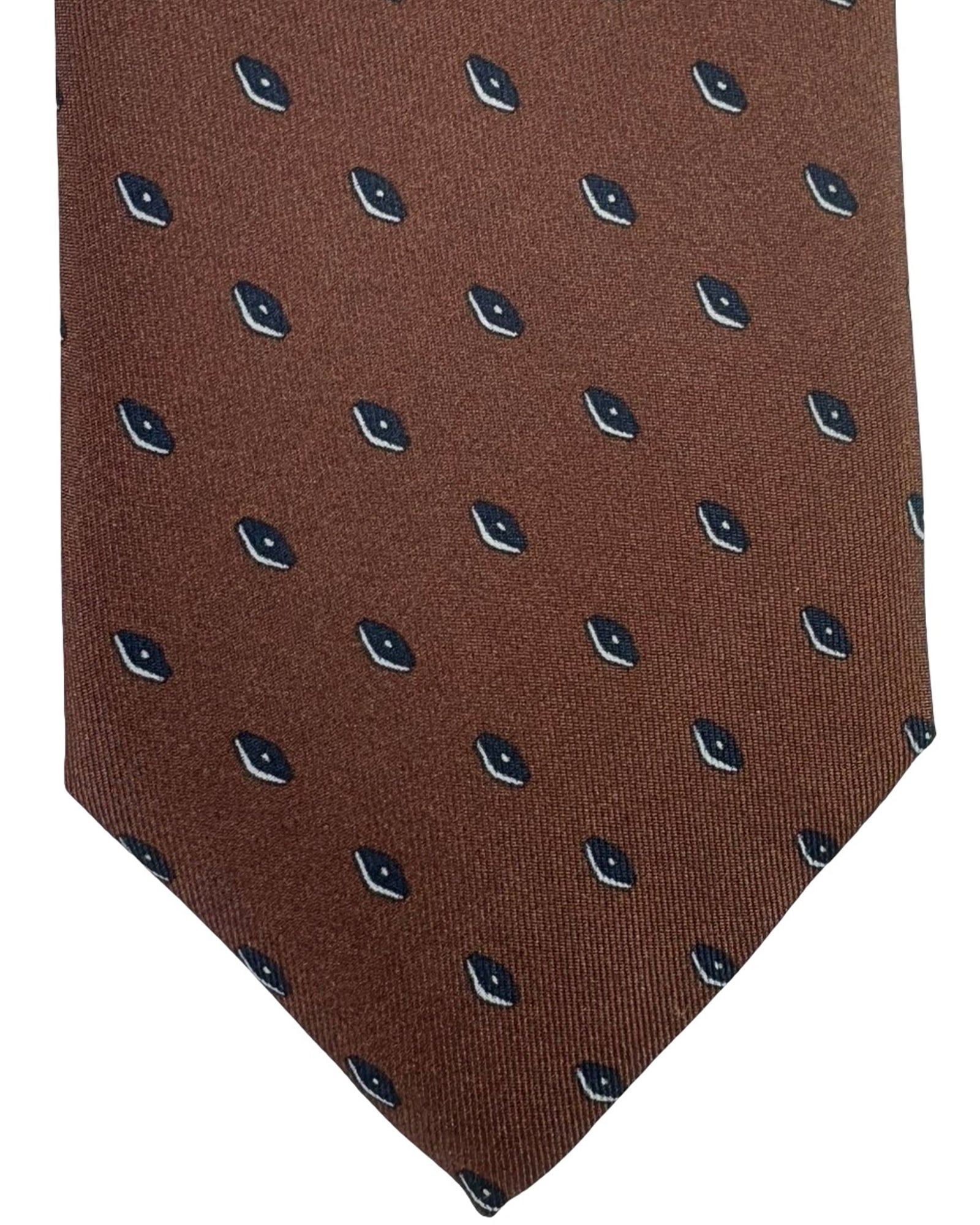 Brioni Tie Brown Mini Diamonds