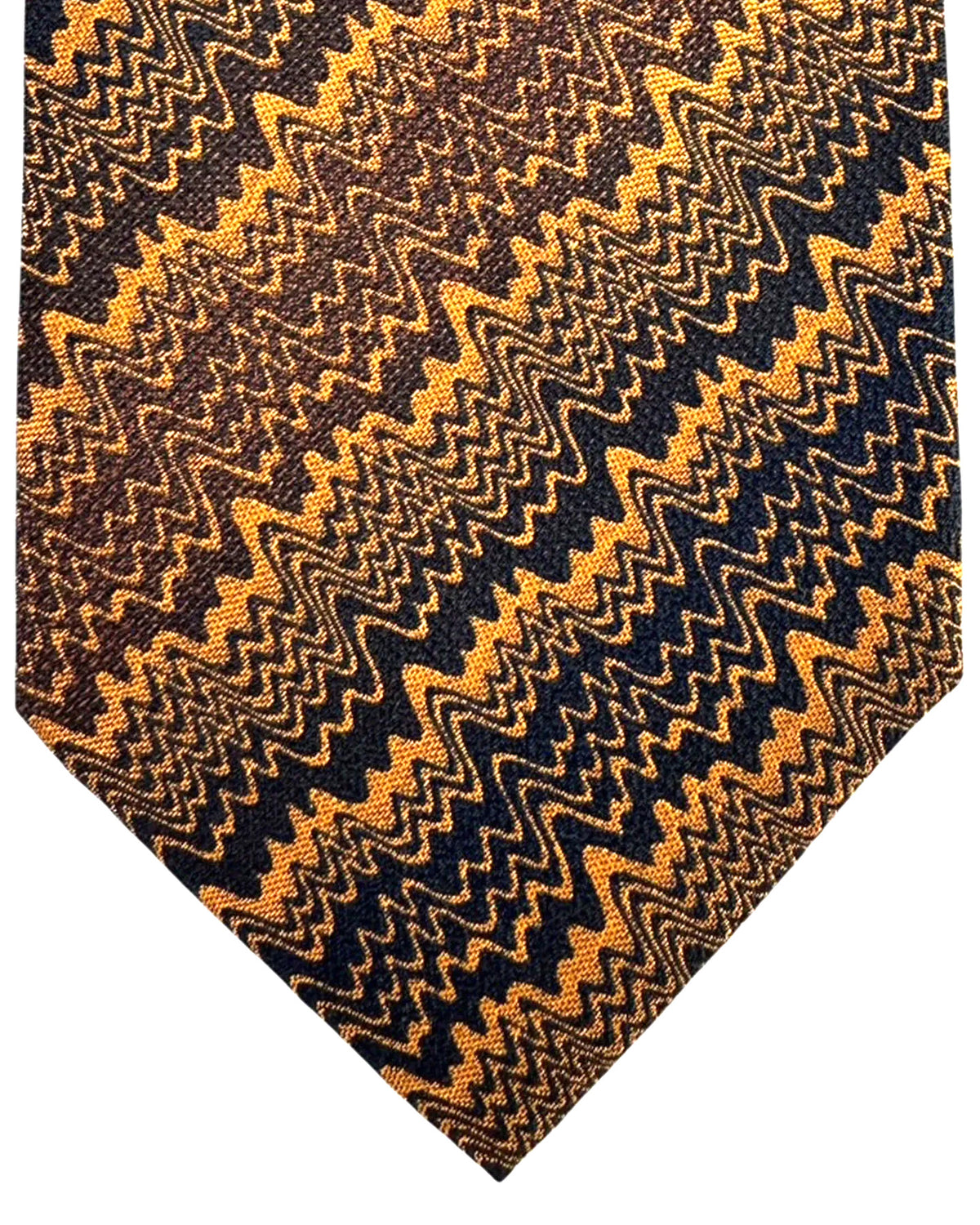 Missoni Tie Brown Zigzag Weave