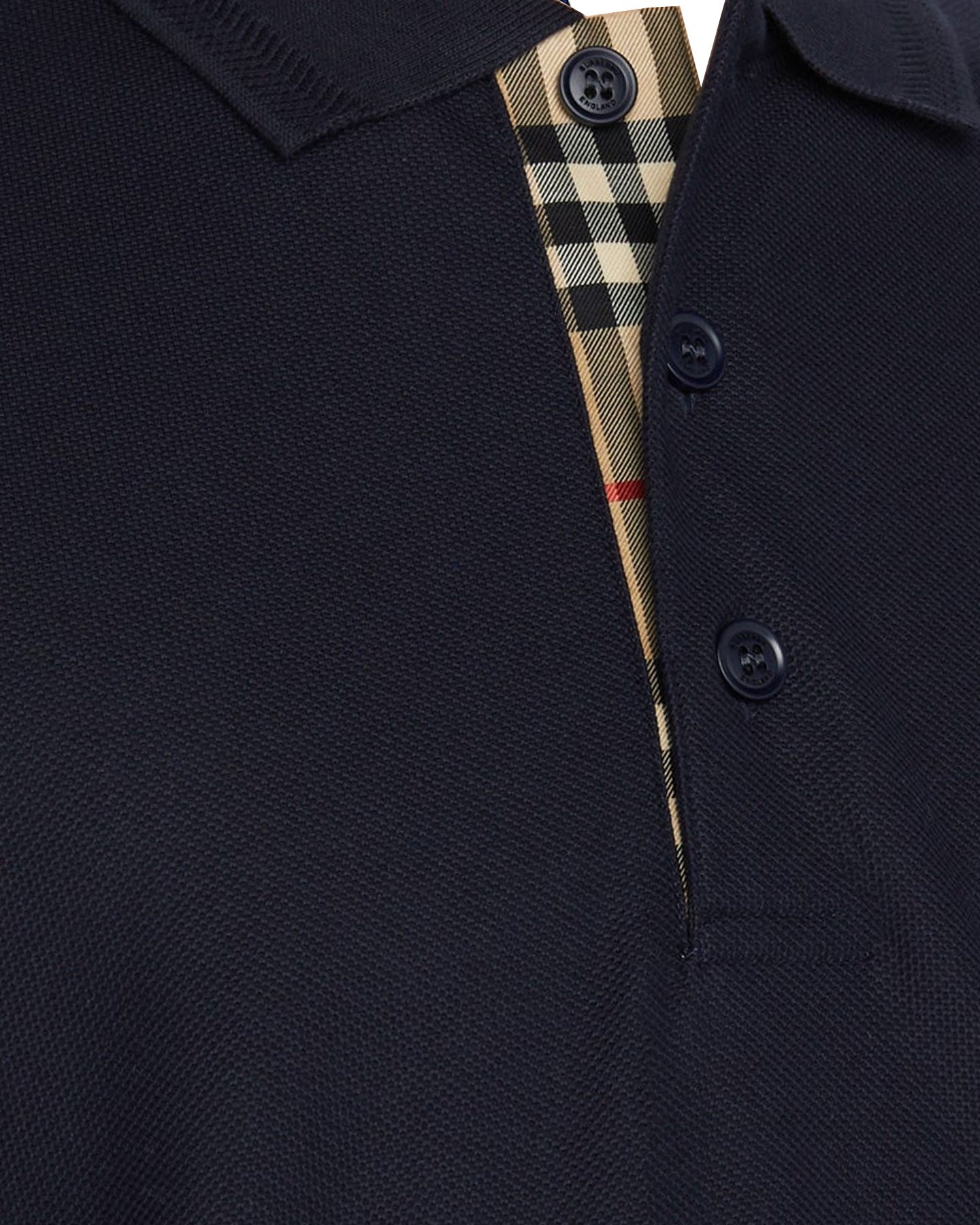 Burberry Men Polo Shirt Eddie Coal Blue Cotton L SALE Tie Deals