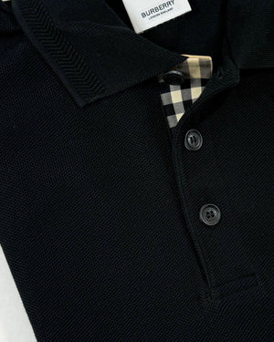 Burberry Men Polo Shirt Eddie Black Cotton L SALE